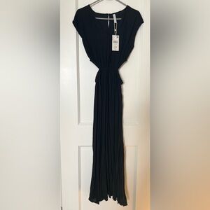 Mango Maripaz Side Slit Dress, Black, XS (US size 2)